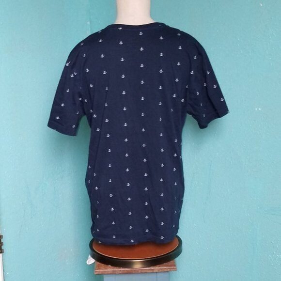 Men's Anchor T Tee Shirt Denim & Flower Ricky Singh Navy Blue White Small MAN'S - Picture 3 of 9